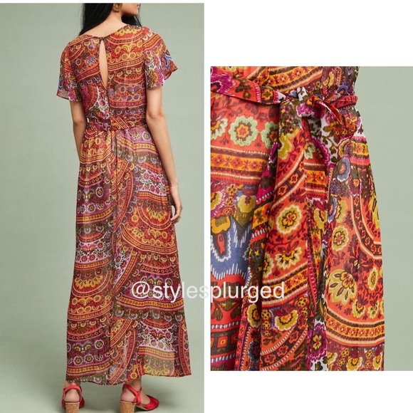 NWT⭐️Top Rated⭐️ANTHRO Murol Wrapped Dress size 0 - Picture 3 of 11